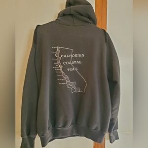 Vintage Black Pullover Hoodie California Coastwalk Coastal Trail
